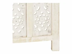 Mampara divisoria 5 paneles 200x165 cm Madera de mango Blanco New