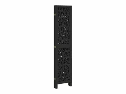 Biombo|Mampara divisoria de 5 paneles en madera maciza de paulownia negra