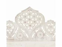 Mampara divisoria de 4 paneles 160x165 cm Madera de mango Blanco
