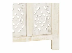 Mampara divisoria de 4 paneles 160x165 cm Madera de mango Blanco