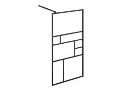 Mampara ducha accesible vidrio ESG negro 90x195 cm ES66424 Transparente Outlet