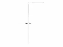 Shower & Design Mampara estilo italiano con toallero y estantes - 140 x 200 cm - mate - POMARO Negro New