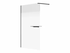 Shower & Design Mampara estilo italiano con toallero y estantes - 140 x 200 cm - mate - POMARO Negro New
