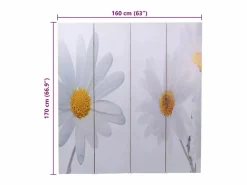 Mampara plegable 160x170 cm Flor Multicolor Online