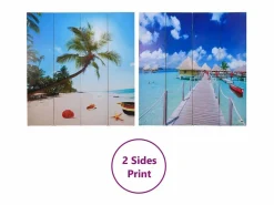 Mampara plegable 160x170 cm Playa Multicolor New