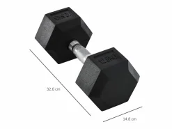 Mancuerna hexagonal de 12,5 kg, de metal y goma, con mango acanalado, color (14,8 x 14,8 x 32,6 cm)^ Best