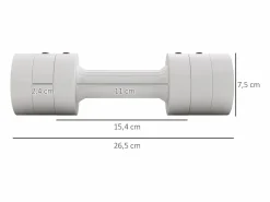 Mancuernas ajustables, juego de 2 x 2,5 kg, de plástico, con mangos antideslizantes, color (26,5x7,5x7,5 cm) Blanco Online