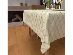 Mantel festivo rectangular antimanchas de puro algodón 160x300 cm plata CELESTE, por^Soleil d'ocre Clearance