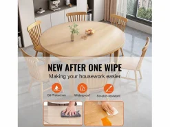 Mantel SucceBuy Protector de Mesa de PVC, Cubierta de Escritorio Redonda de Plástico de 123 cm, 1.5 mm de Grosor Transparente Sale
