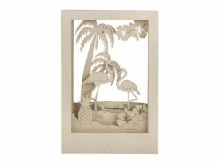 Marco Para Fotos|Marco de madera con escena 3D - 20 x 30 x 6,7 cm - Flamingo
