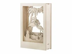 Marco Para Fotos|Marco de madera con escena 3D - 20 x 30 x 6,7 cm - Flamingo