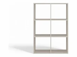 TOPESHOP MARION - Estantería modular con 6 cubos - Librería con 6 compartimentos - 110x30x75 cm - Mueble de almacenaje Beige