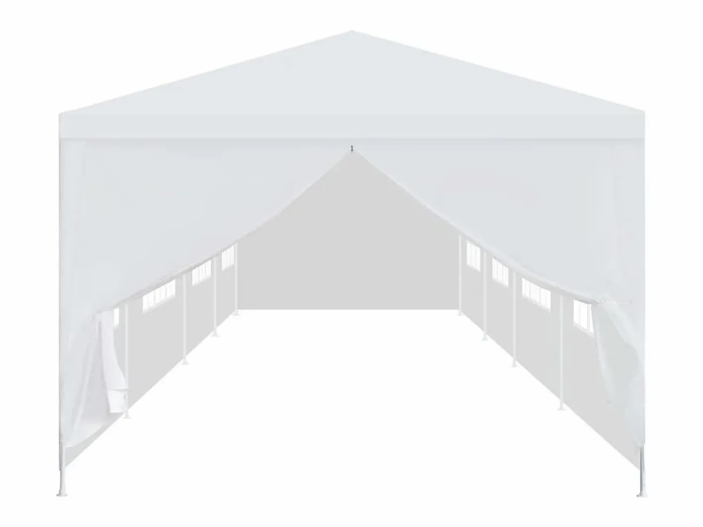 Marquesina de jardín 3x12 m blanca ES992351^ New