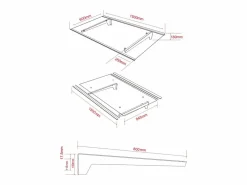 Vente-unique marquesina de puerta de aluminio An.150 x Pr.90 cm inclinado negro - DALEPO Gris antracita Hot