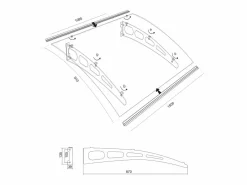 Marquesina de puerta de aluminio 150 x 90 cm curva negra - NEONA^Vente-unique Clearance
