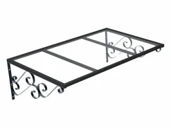Vente-unique Marquesina|Marquesina de puerta de aluminio L140 x l80 cm inclinado AMBAN