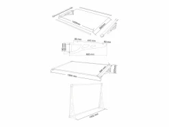 Vente-unique Marquesina|Marquesina de puerta de aluminio 150 x 90 cm inclinada plateada KEPLER