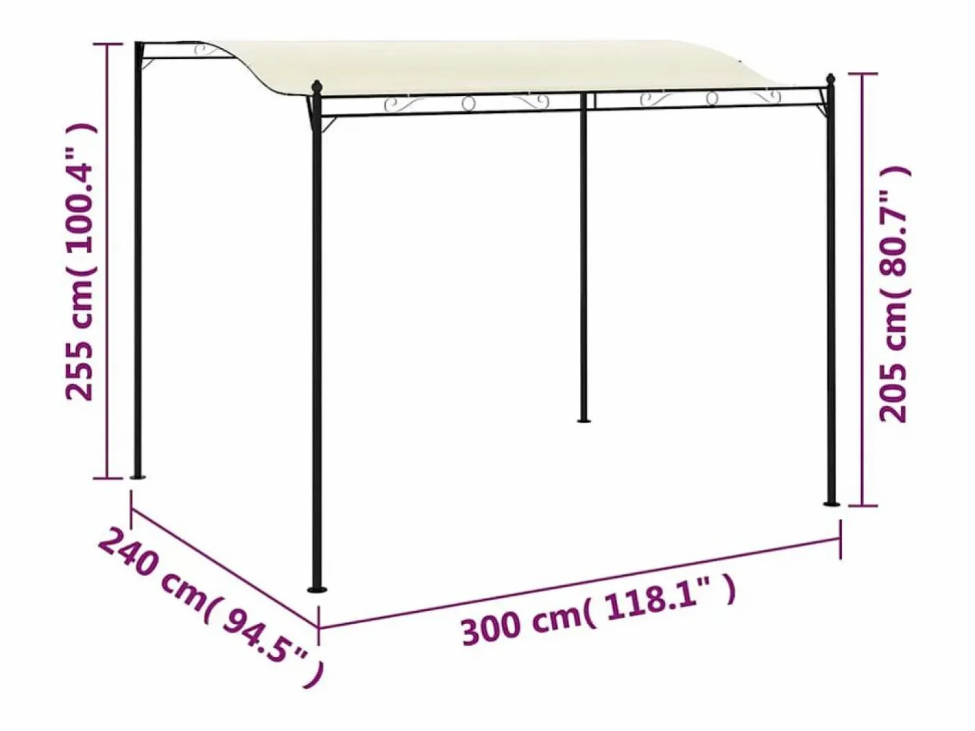 Marquesina de tela color blanco^ Discount