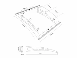 Marquesina NEONA de aluminio - Medidas: 120 x 90 x 15 cm^Vente-unique