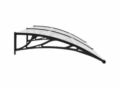 Marquesina para puerta PC negro y transparente 200x80 cm ES28528 Multicolor Discount