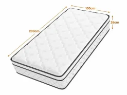 Matelas 100x200cm - Grosor 26cm - con resortes ensacados - Multicapas Extra Confort 7 Zonas - Hipoaergénico^DripeX Outlet