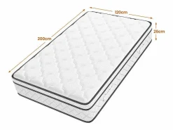 DripeX Colchón Látex|Matelas 120x200cm - Grosor 26cm - con resortes ensacados - Multicapas Extra Confort 7 Zonas - Hipoaergénico