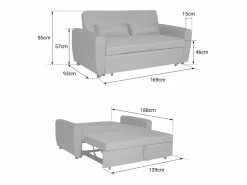 Happy Garden Sofá Vintage|MATT Sofá cama de 2 plazas de terciopelo