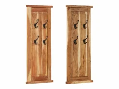 Garden Furniture Mâcon Percheros 2 unidades madera maciza de acacia 38x100 cm Marru00f3n Sale