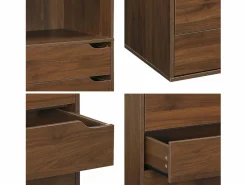 Sweeek Módulo armario con 5 cajones y 2 estantes nogal Color natural oscuro Clearance