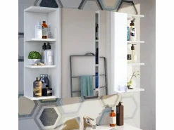 duehome Mueble De Pared Para Baño|Módulo camerino de 2 puertas con espejo
