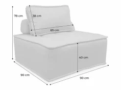 Módulo para sofá modular en tela lisa, 1 plaza^Sweeek New