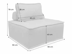 Módulo para sofá modular en tela lisa, 1 plaza^Sweeek New