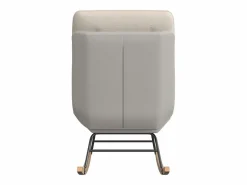 Mecedora - Patas de madera - Respaldo ajustable en 12 posiciones - Tejido técnico - Para salón y dormitorio - Beige^