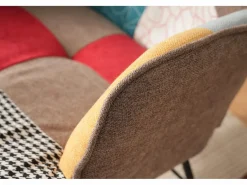 Merax Mecedora con reposapiés - 69,5 x 50 x 88,5 cm - Esponja + fibras de polipropileno - Multicolor Outlet