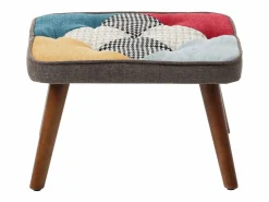 ModernLuxe Mecedora con reposapiés - con estampado de patchwork de colores - Multicolor