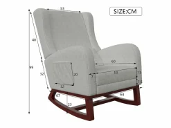 Sillón Balancín|Mecedora con reposapiés, patas de madera maciza antideslizantes, mecedora,