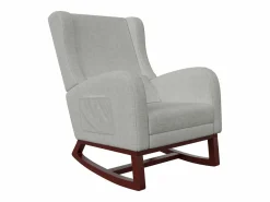 Sillón Balancín|Mecedora con reposapiés, patas de madera maciza antideslizantes, mecedora,