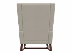 Mecedora con reposapiés, patas de madera maciza antideslizantes, mecedora, Beige Online