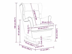 Mecedora con respaldo alto de terciopelo marrón y madera maciza^vidaxl Outlet