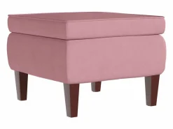vidaxl Mecedora con respaldo alto de terciopelo y madera maciza Rosa Clearance