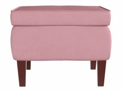 vidaxl Mecedora con respaldo alto de terciopelo y madera maciza Rosa Clearance