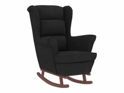 vidaxl Sillón Balancín|Mecedora con respaldo alto de terciopelo y madera maciza