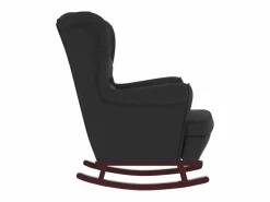 vidaxl Sillón Balancín|Mecedora con respaldo alto de terciopelo y madera maciza