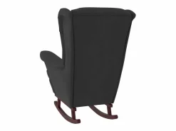 vidaxl Sillón Balancín|Mecedora con respaldo alto de terciopelo y madera maciza
