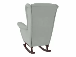 vidaxl Mecedora con respaldo alto de terciopelo y madera maciza Gris Online