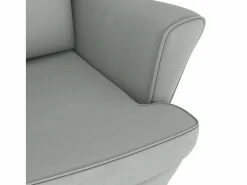 vidaxl Mecedora con respaldo alto de terciopelo y madera maciza Gris Online