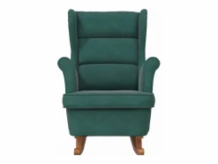 Mecedora con respaldo alto de terciopelo y madera maciza^vidaxl Sale