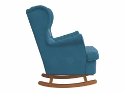 vidaxl Sillón Balancín|Mecedora con respaldo alto de terciopelo y madera maciza