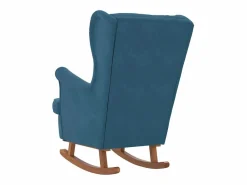vidaxl Sillón Balancín|Mecedora con respaldo alto de terciopelo y madera maciza