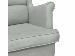 Mecedora con respaldo alto de terciopelo y madera maciza^vidaxl Hot